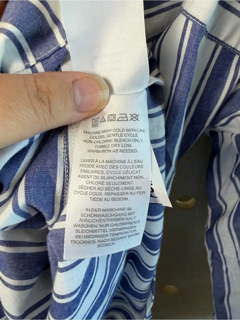 Madewell Peasant Top in Shea Stripe Blue/White Small